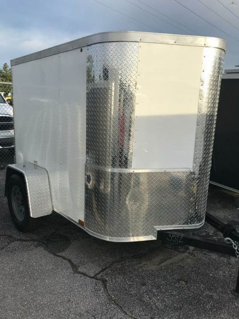 Compact cargo trailer on pavement