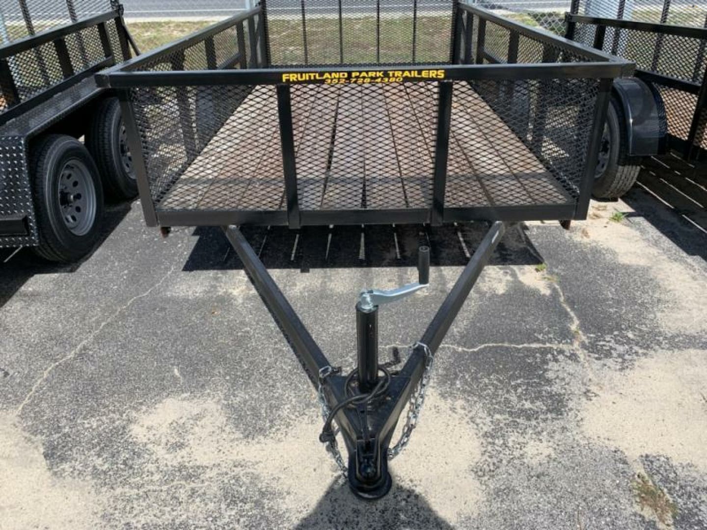 Metal trailer with mesh sides