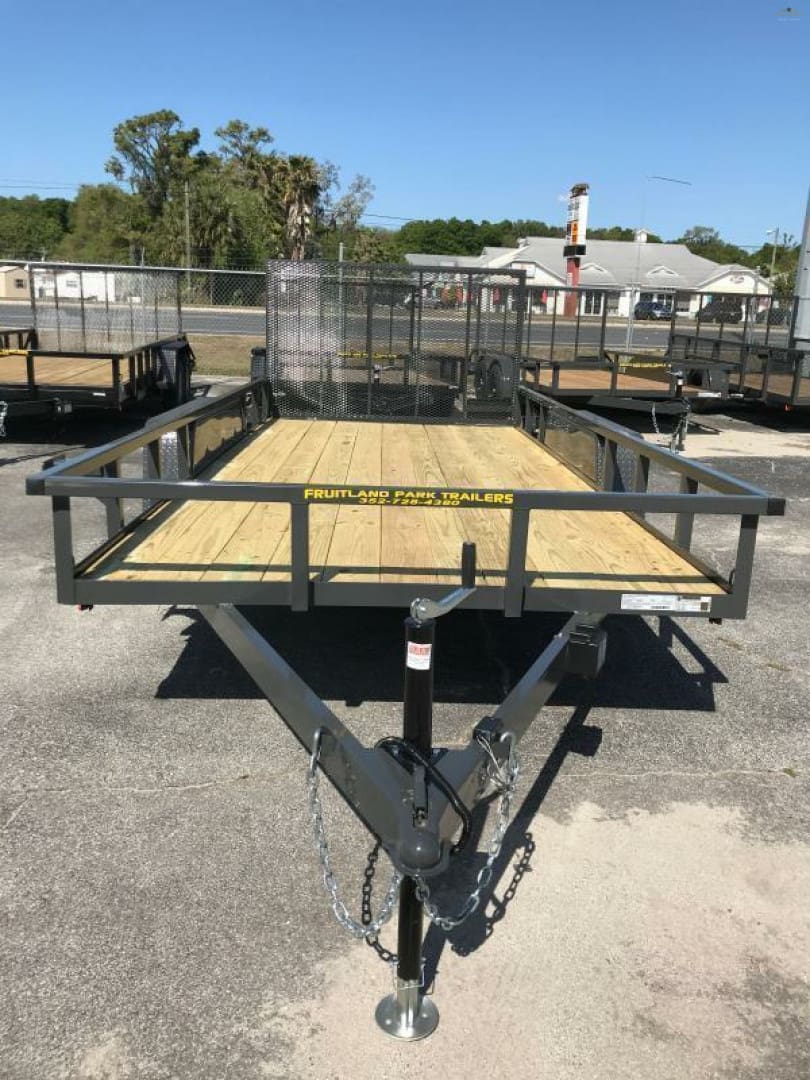 Utility trailer with wooden deck and hitch