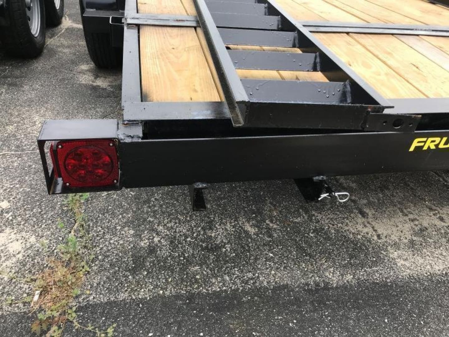 Close-up of trailer's taillight