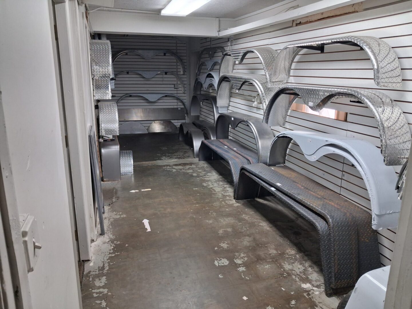 Assorted truck fenders and wheel wells