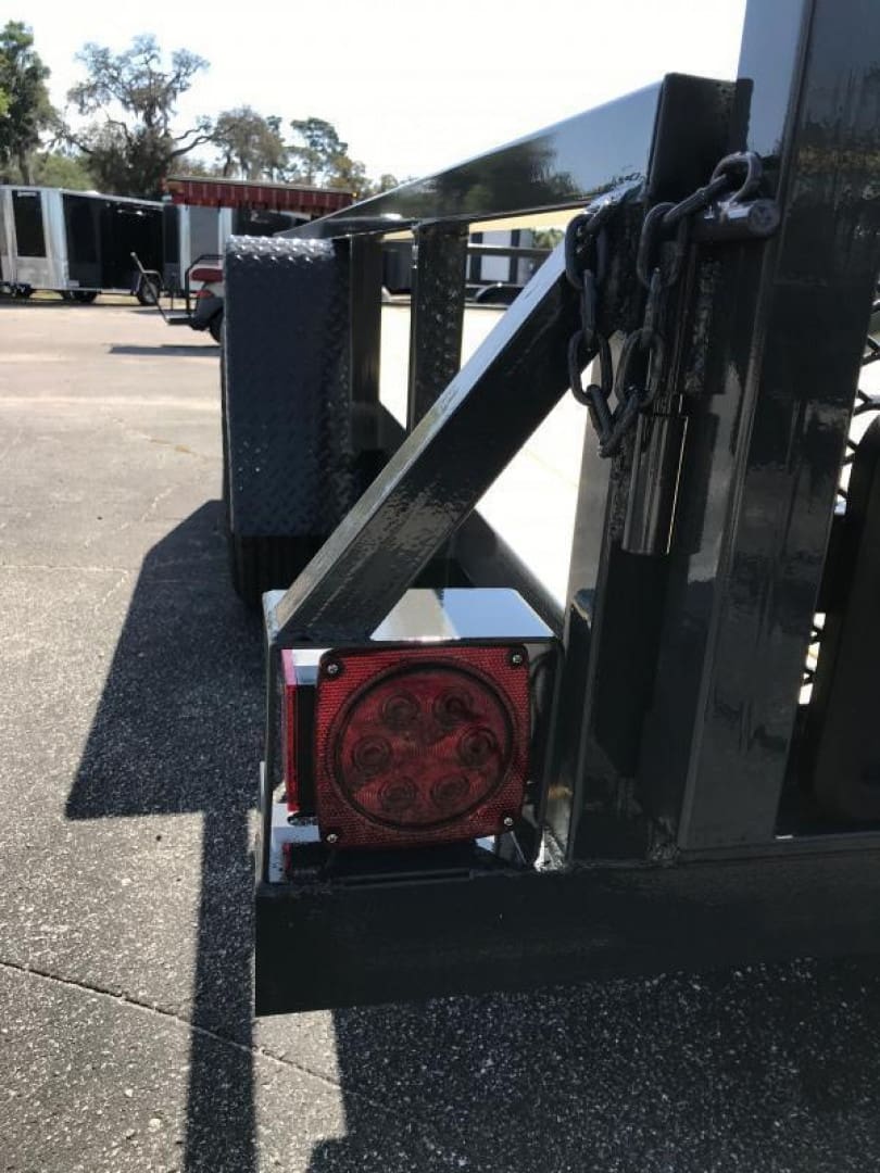 Close-up of trailer rear light