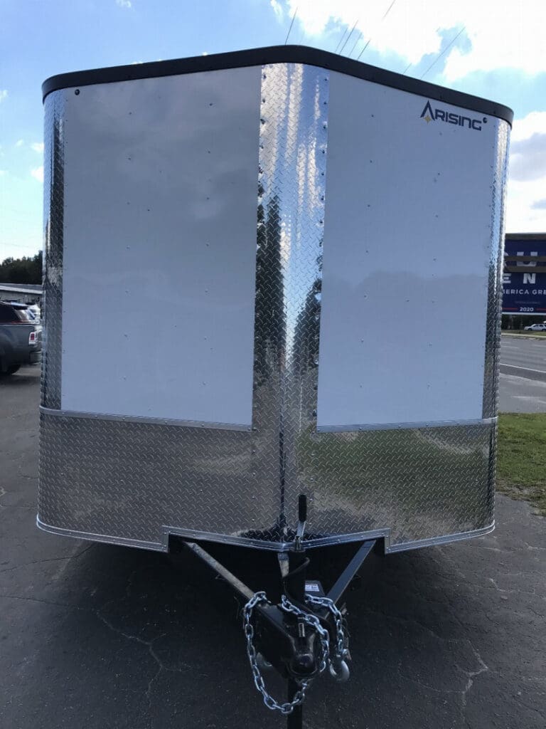 Front view of a closed trailer