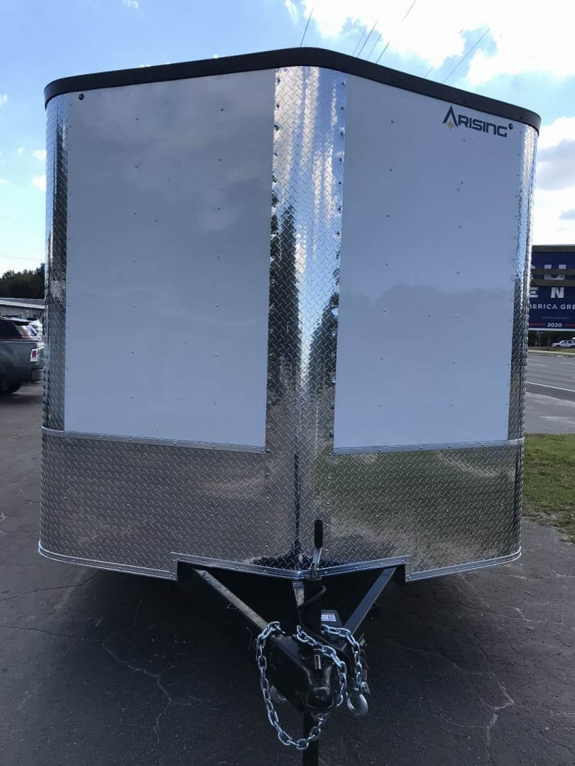 Front view of a closed trailer