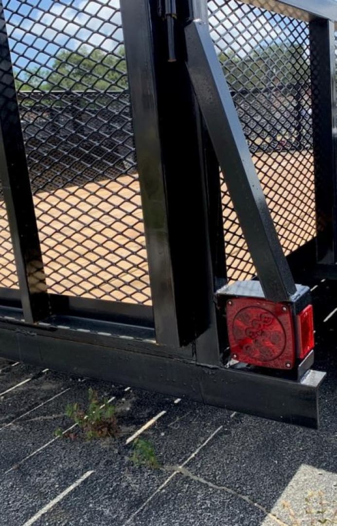 Industrial gate featuring mesh design