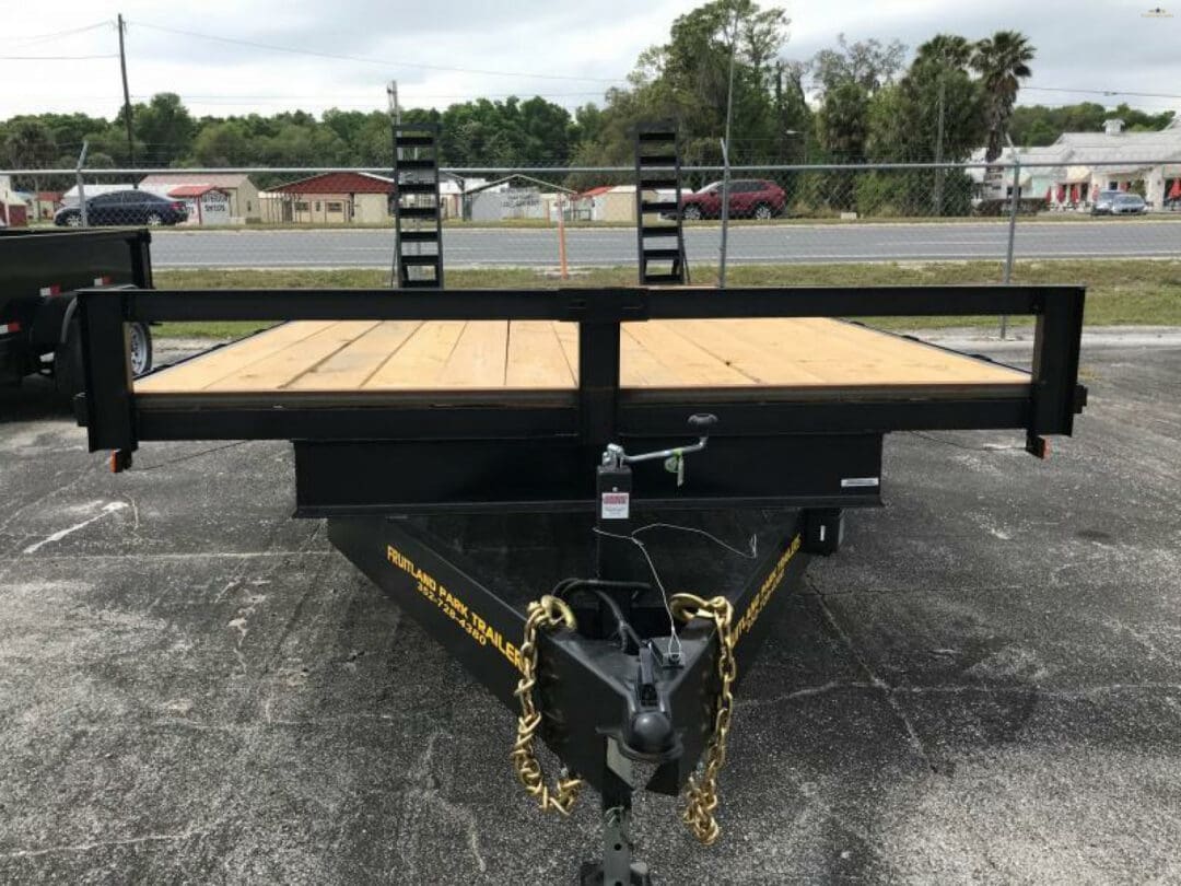Heavy-duty trailer in parking lot