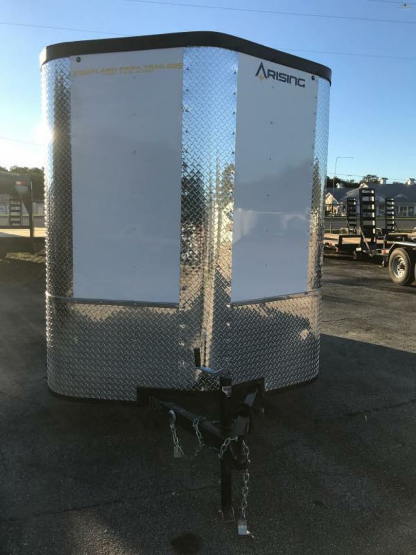 Front view of metal trailer