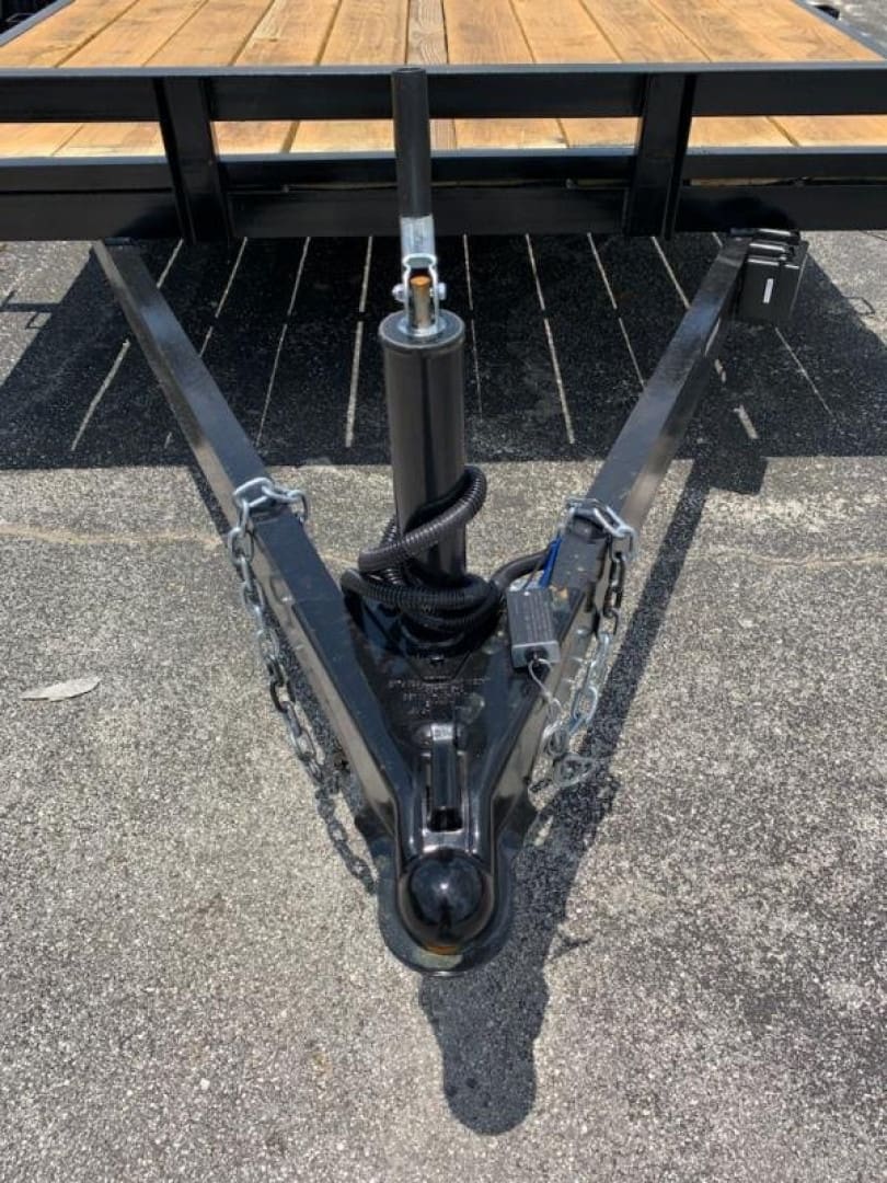 Heavy-duty trailer hitch on asphalt