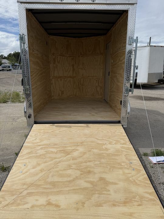 Open trailer with wooden interior
