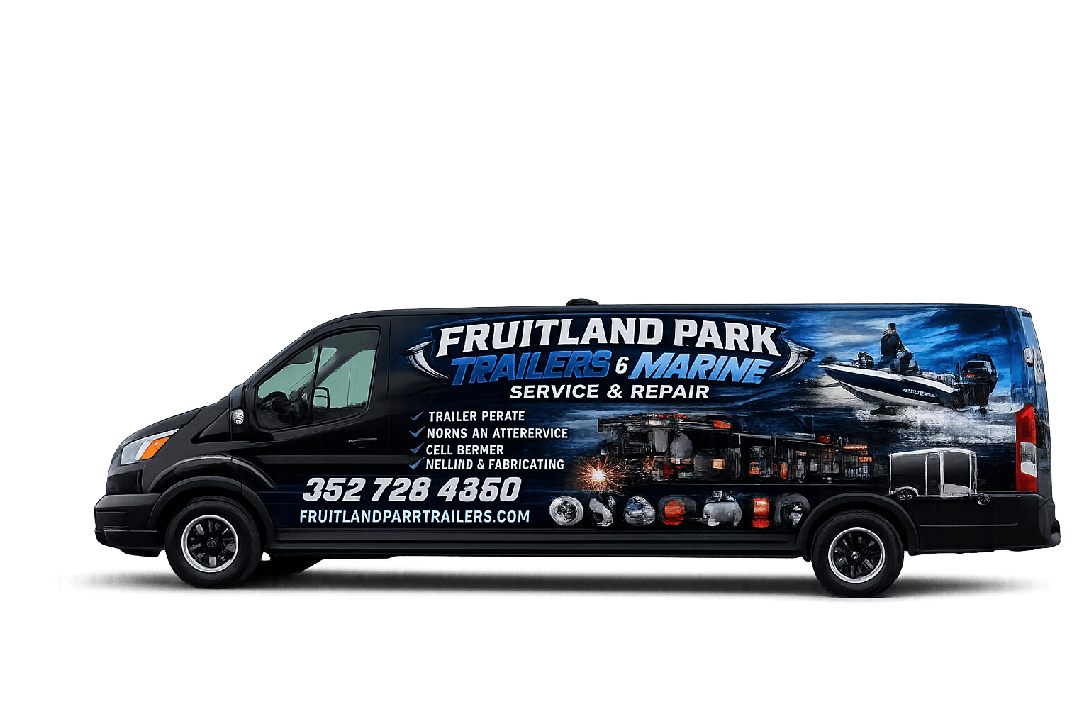 Fruitland Park trailers and marine service van
