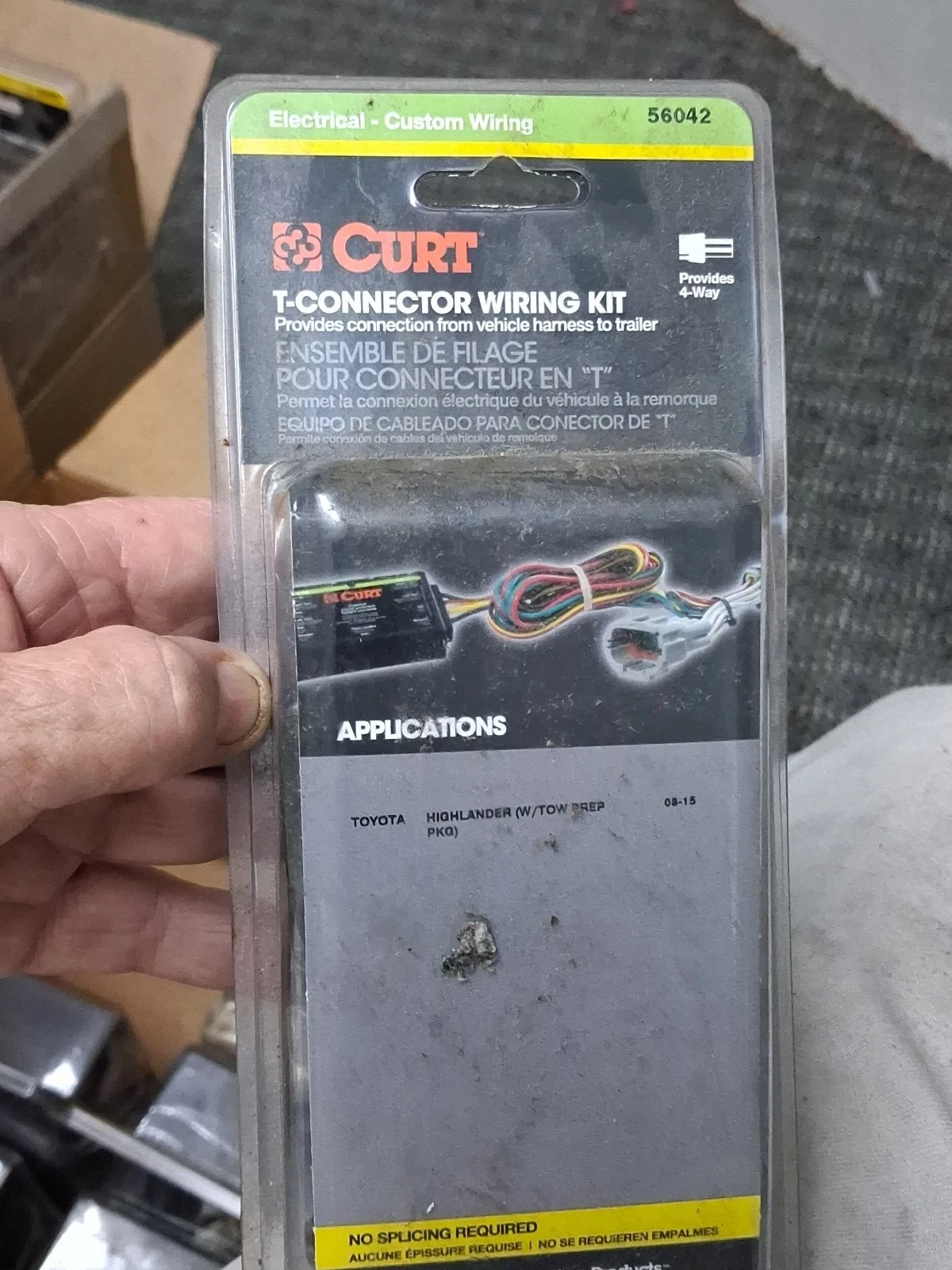 CURT 56042 Custom 4-Flat for Select Toyota Highlander, OEM Tow Package Required