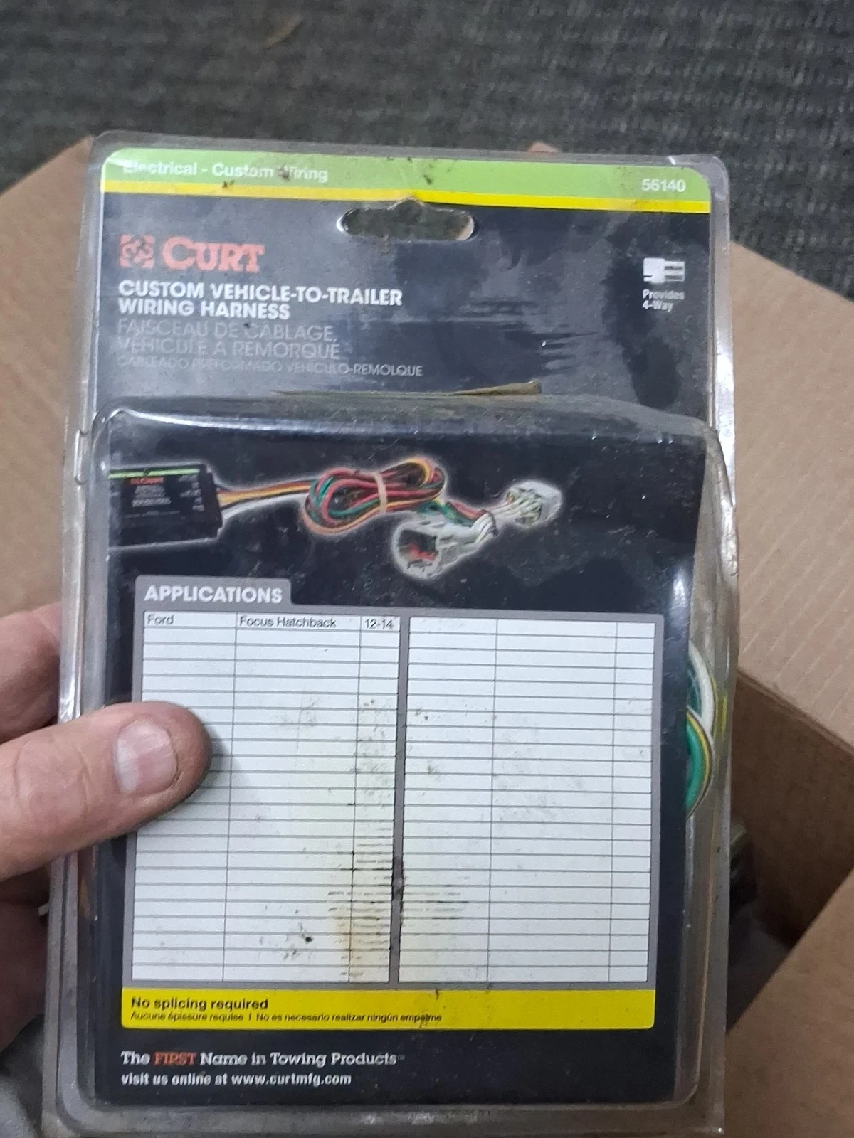 Curt 56140 Custom Wiring Harness fits Ford Focus Hatchback 2012-14