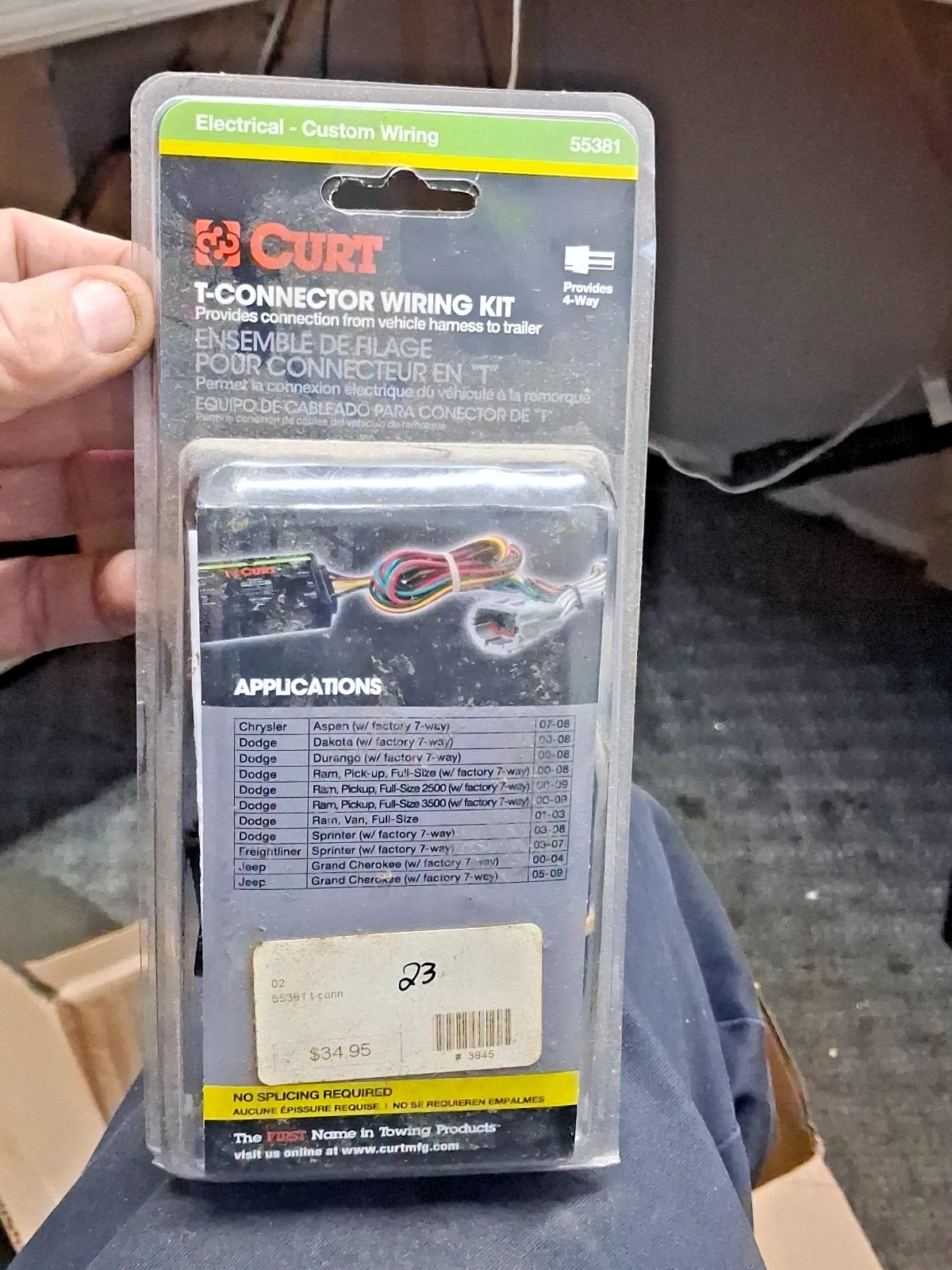 Curt 55381 Vehicle-Side Custom 4-Pin Trailer Wiring Harness; Select Chrysler