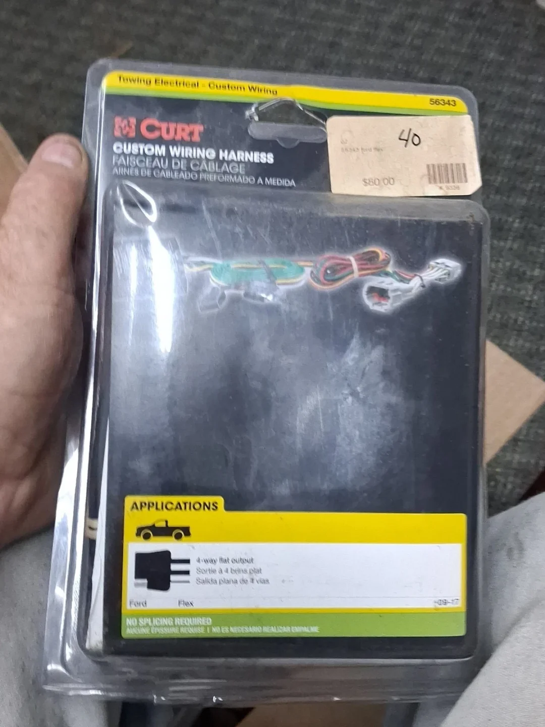 CURT 56343 Custom Wiring Harness, 4-Way Flat Output for Select Ford Flex