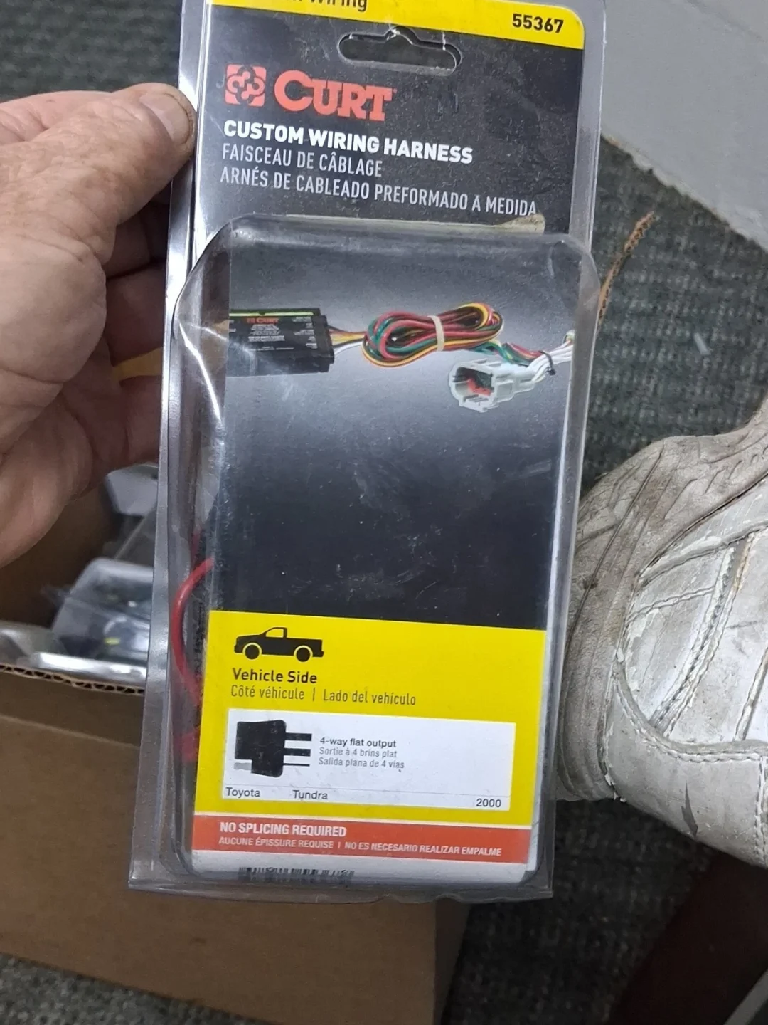 CURT 55367 Custom 4-Flat for Select Toyota Tundra, OEM Tow Package Required