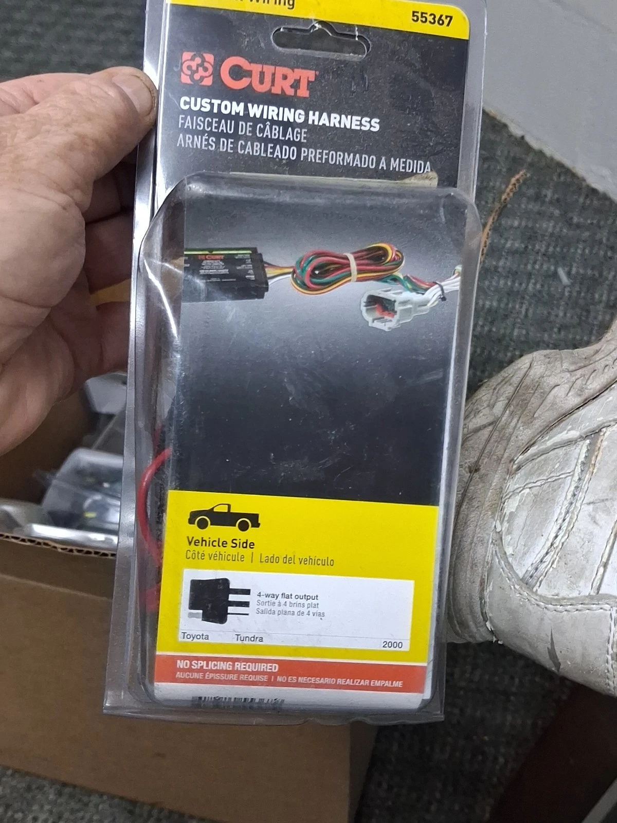 CURT 55367 Custom 4-Flat for Select Toyota Tundra, OEM Tow Package Required