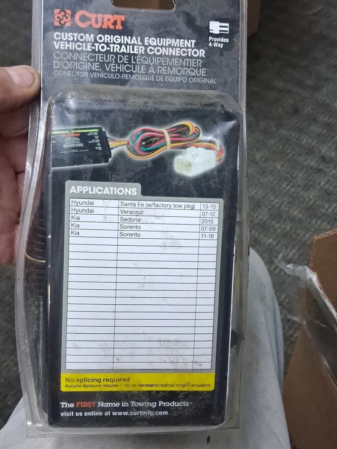 Curt 56151 Trailer Towing Electrical Harness Kia Sorento Sedona Hyundai Santa Fe