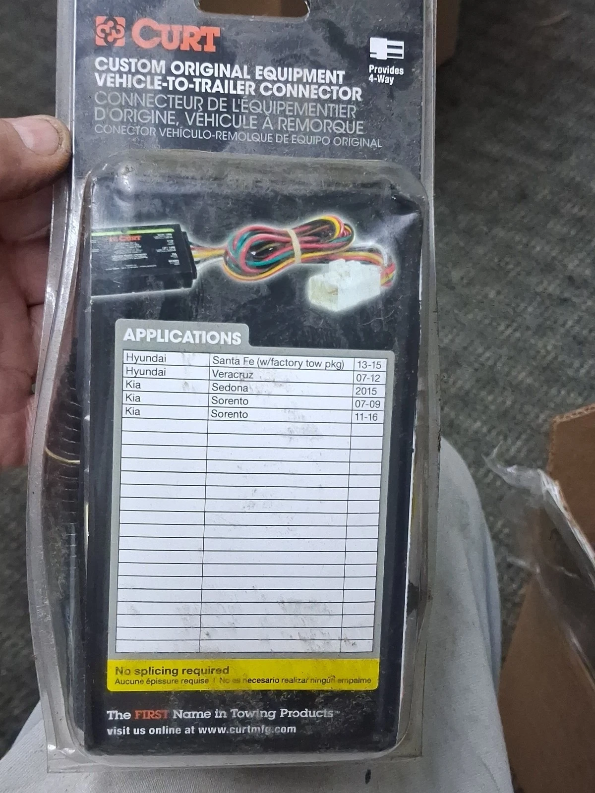 Curt 56151 Trailer Towing Electrical Harness Kia Sorento Sedona Hyundai Santa Fe