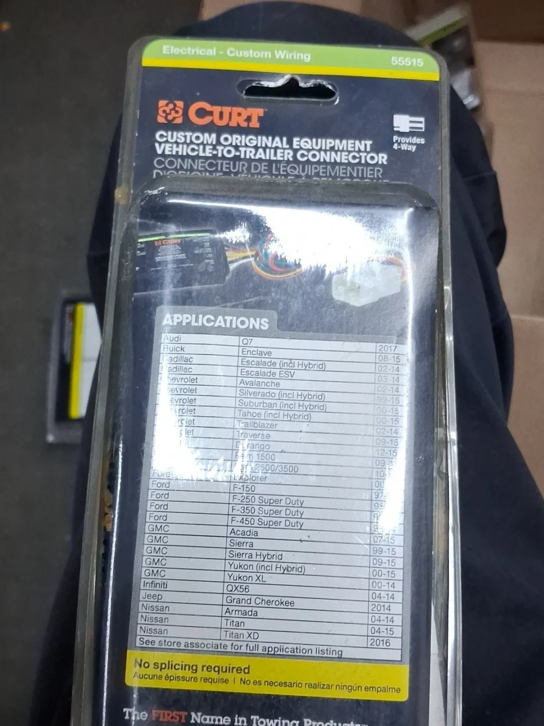 Curt 55515 Trailer Wiring Connector Vehicle Side USCAR To 4-Way Flat