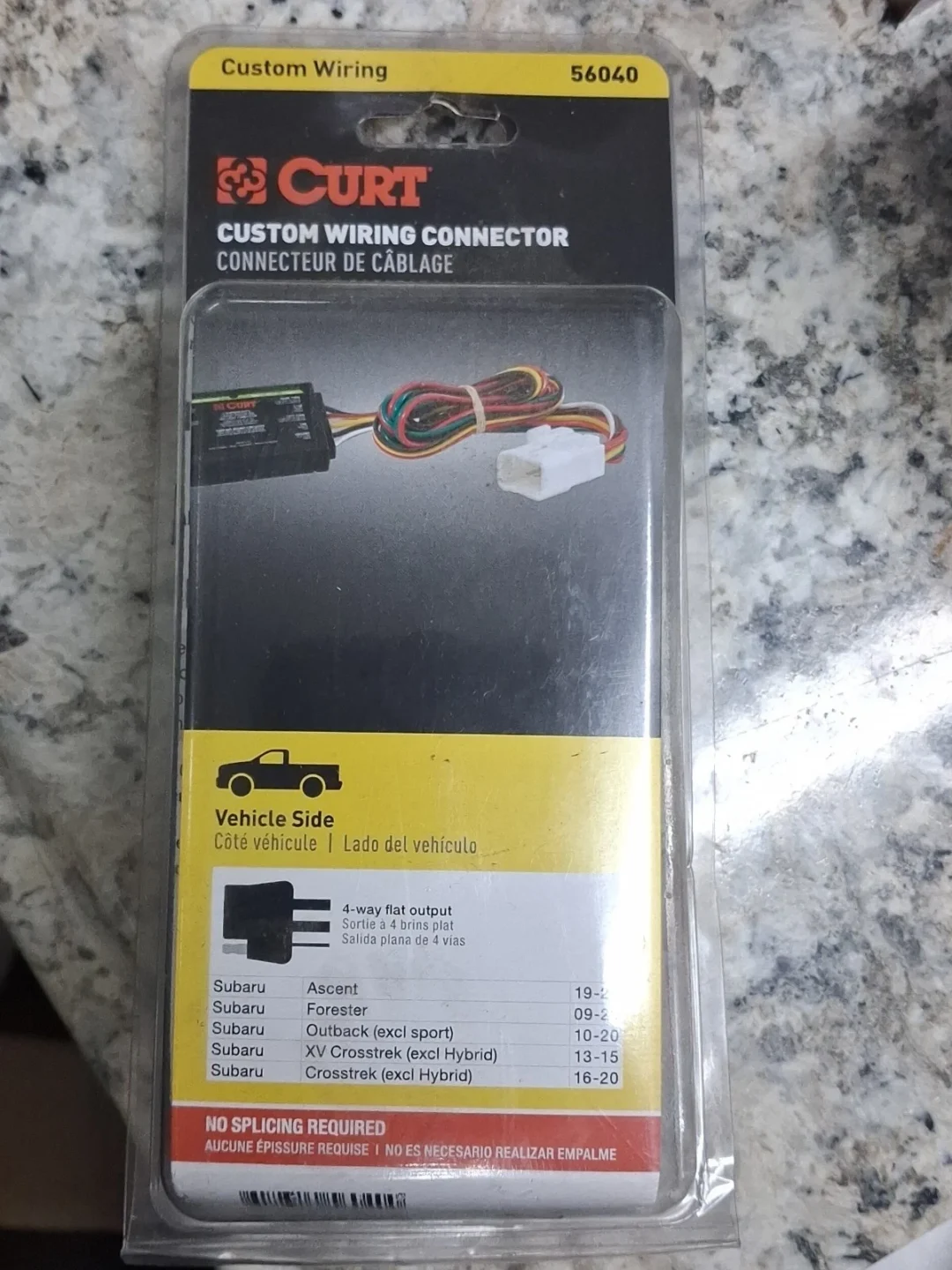 Curt 56040 Trailer Wiring T Connector With 4-Way Flat Trailer Connector