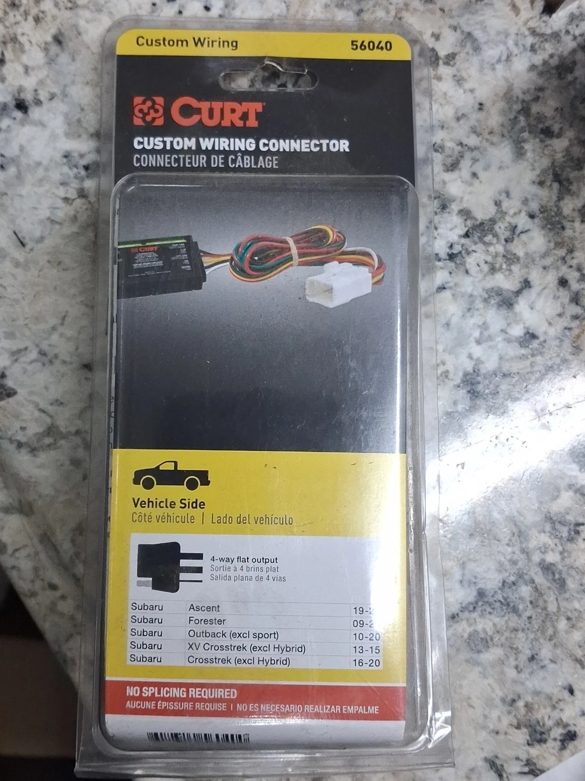 Curt 56040 Trailer Wiring T Connector With 4-Way Flat Trailer Connector