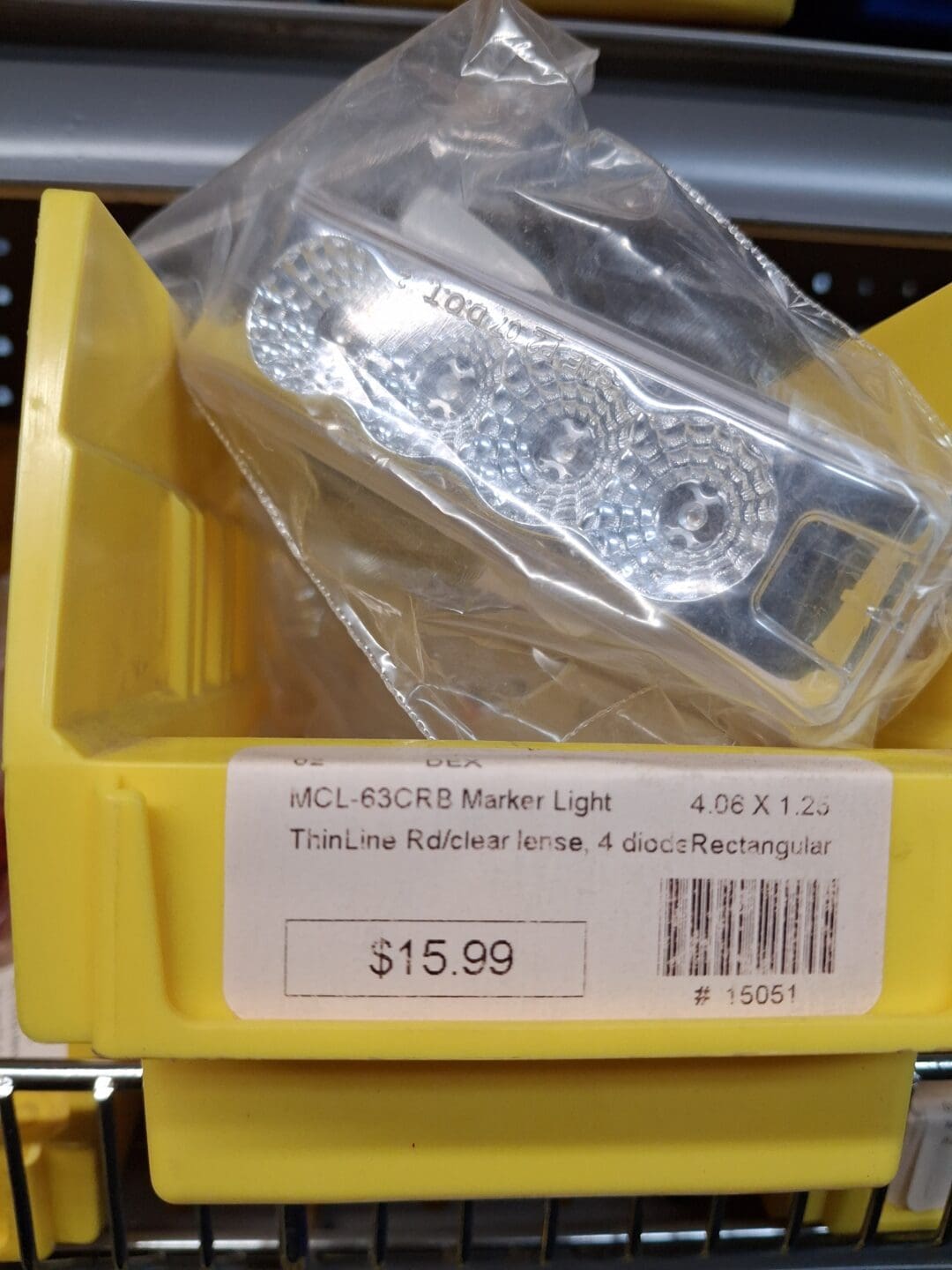 Marker Light Thin Line Red L.E.D. Clear Lens